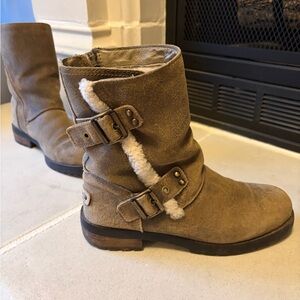 UGG (Womens) - Niels II Water Resistant Leather/Sheepskin Moto Boot